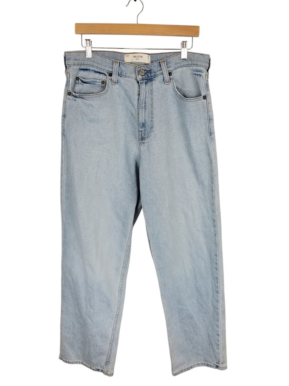Hollister Men's Baggy Light Wash Jeans 32 X 31